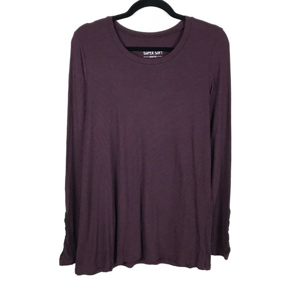 Torrid Top Super Soft Knit Purple Long Sleeve Top